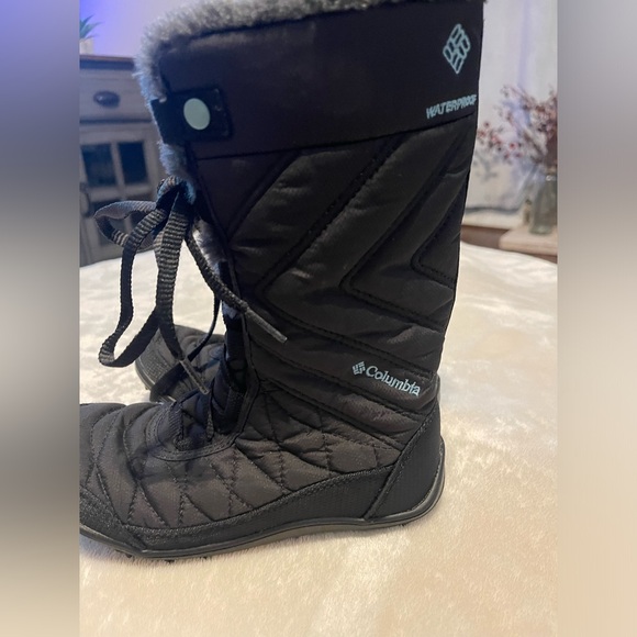 Columbia kids minx lined black mid waterproof snow boot winter size 1 - Picture 3 of 7